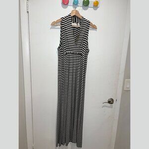 NWTChico's Black & White Striped Sleeveless V-Neck Maxi Dress Women’s Size 1X